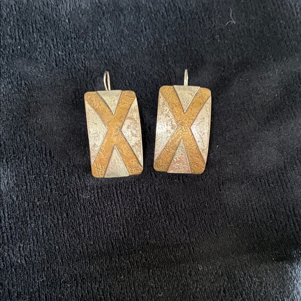 Marjorie Baer San Francisco Gold and Silver Geometric Earrings